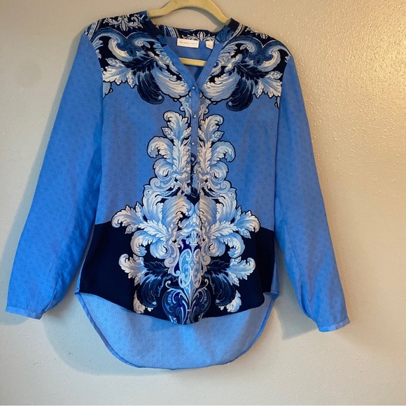New York & Company Tops - New York & Company Long Sleeve Blue Blouse Size Small